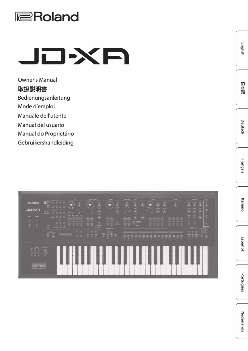 Page n°1 - Manuel utilisateur Roland JD-XA
