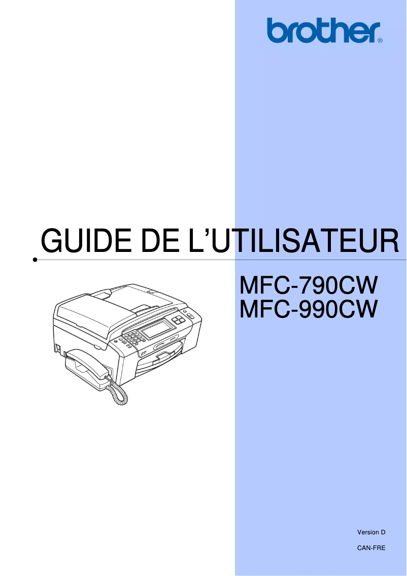 Page n°1 - Manuel utilisateur Brother MFC-990CW