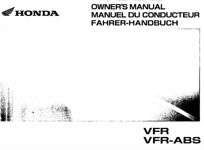 Page 1 de la notice Manuel utilisateur Honda VFR800 (2003)