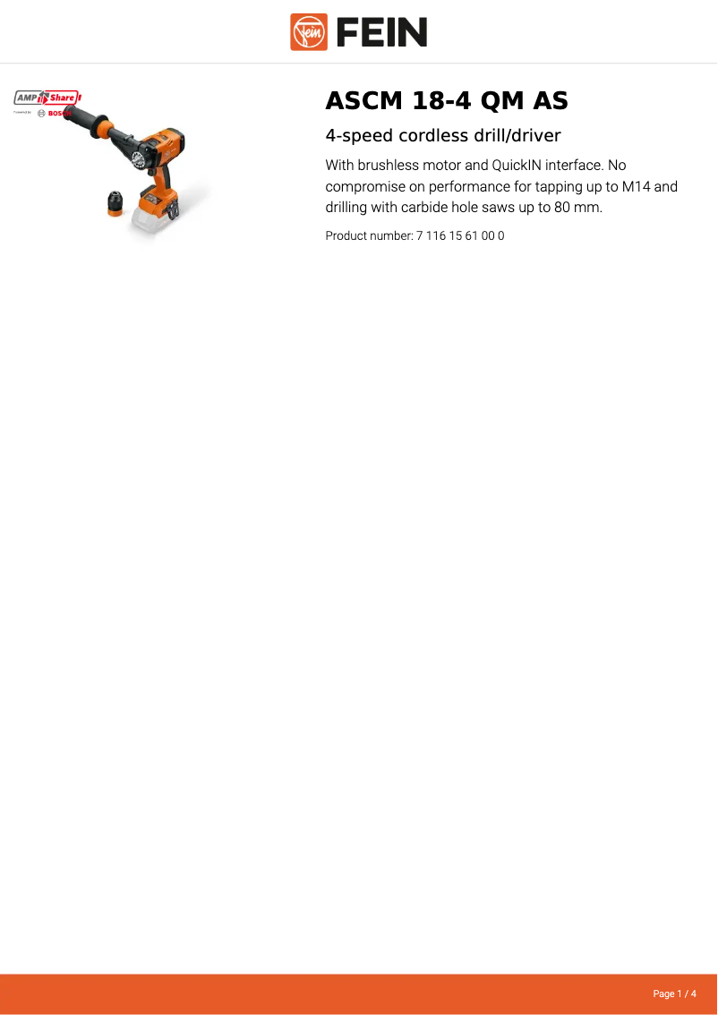 Image de la première page du manuel de l'appareil ASCM 18 QM