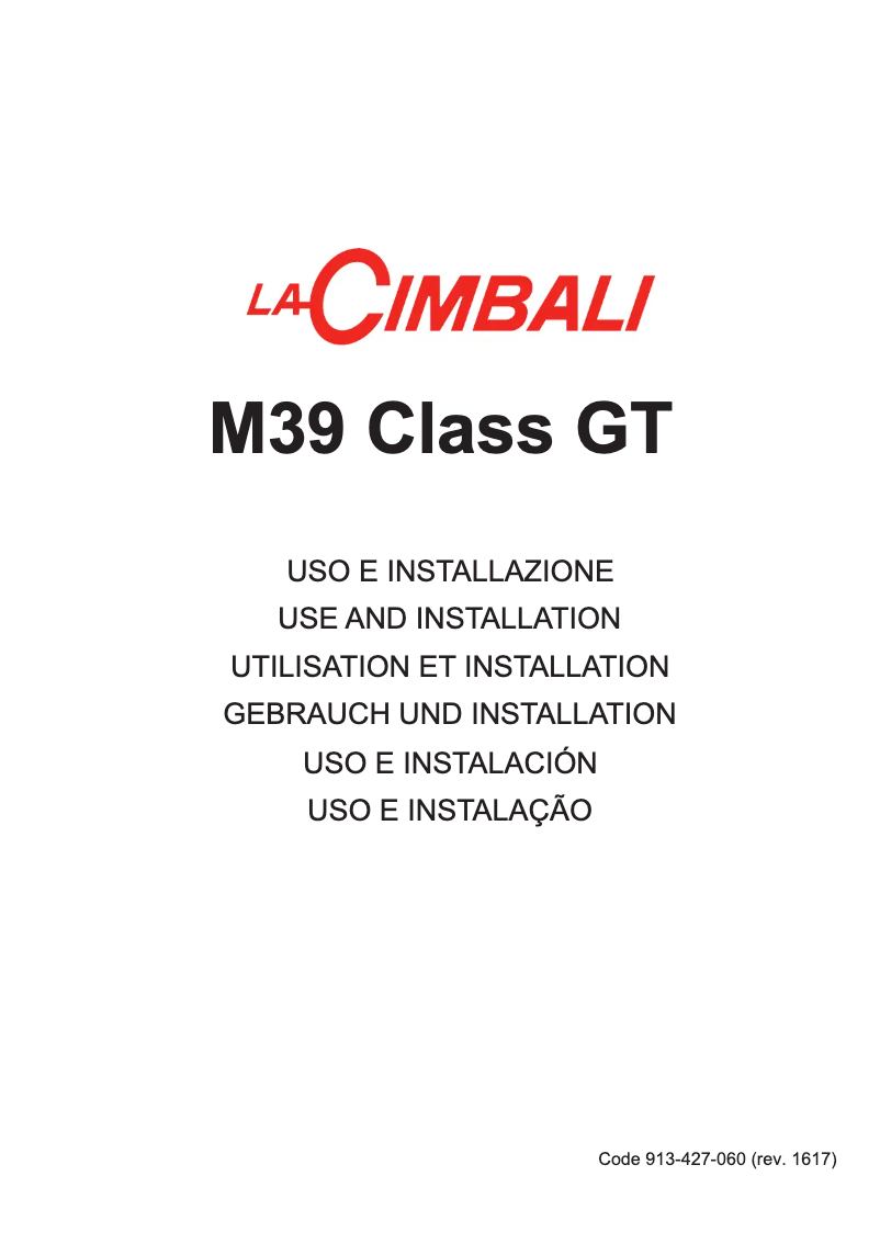 Page n°1 - Manuel utilisateur La Cimbali M39 Class GT