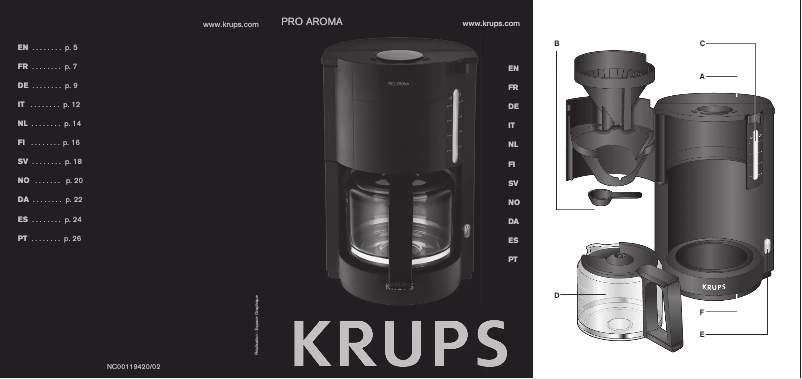 Página 1 del manual Manual de usuario Krups ProAroma