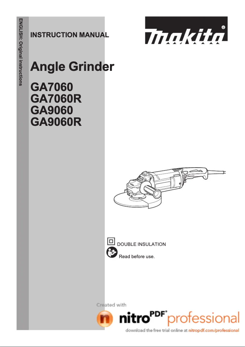 Page 1 de la notice Manuel utilisateur Makita GA7060