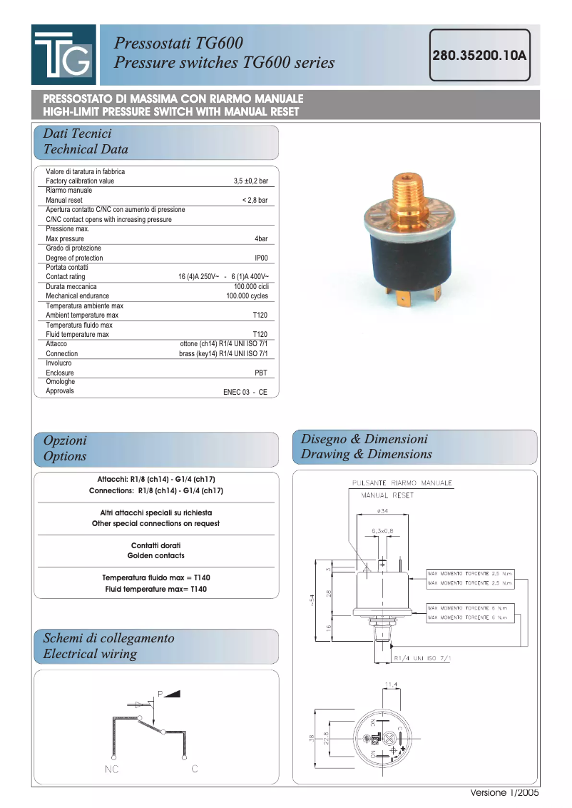 Page n°1 - Manuel utilisateur Fantini Cosmi TG600