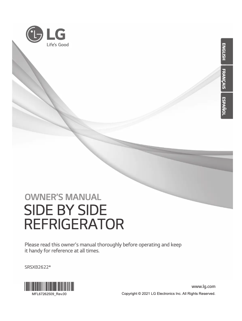 Page 1 de la notice Manuel utilisateur LG SRSXB2622S