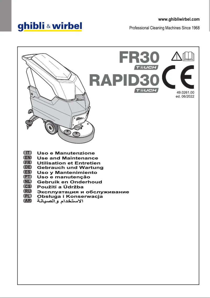 Page n°1 - Manuel d'utilisation et d'entretien Ghibli & Wirbel FR 30 D 50 TOUCH