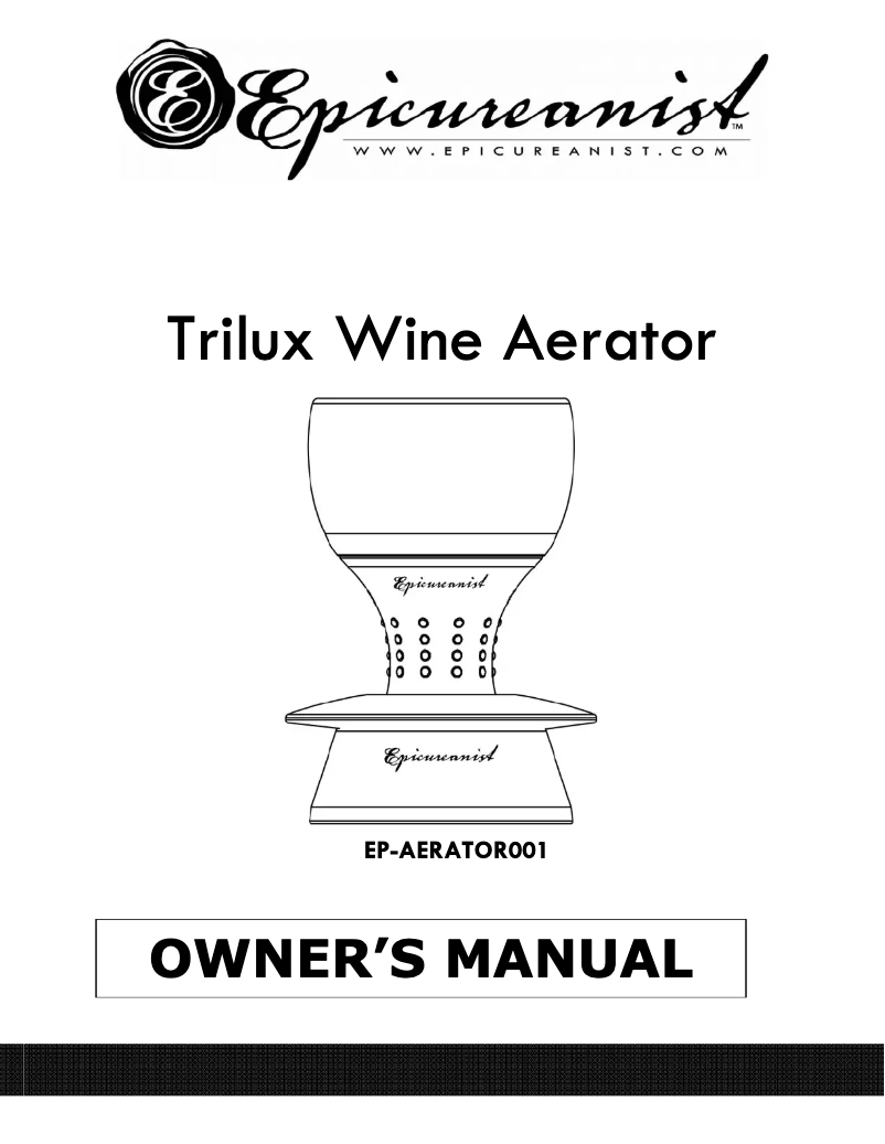 Page n°1 - Manuel utilisateur Vinotemp Trilux Wine Aerator EP-AERATOR001