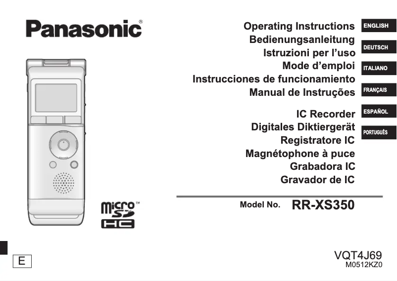 Page 1 de la notice Manuel utilisateur Panasonic RR-XS350E
