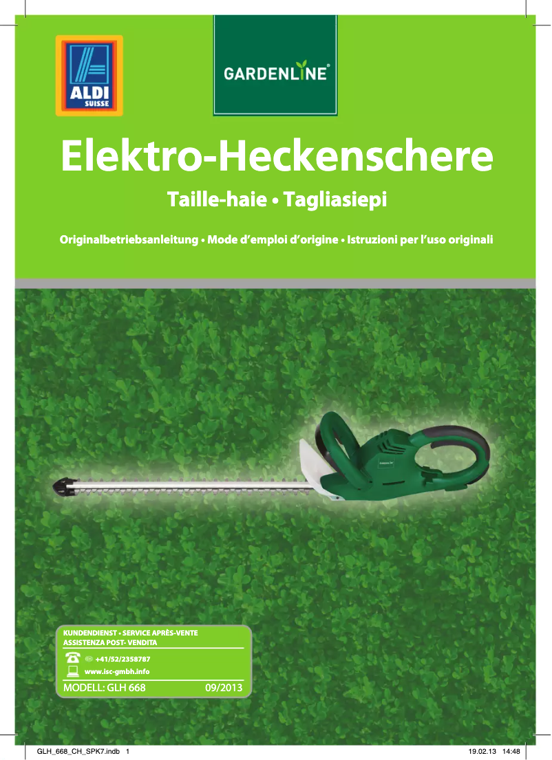 Page 1 de la notice Manuel utilisateur Gardenline GLH 668