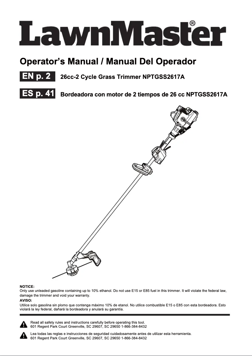 Image de la première page du manuel de l'appareil NPTGSS2617A