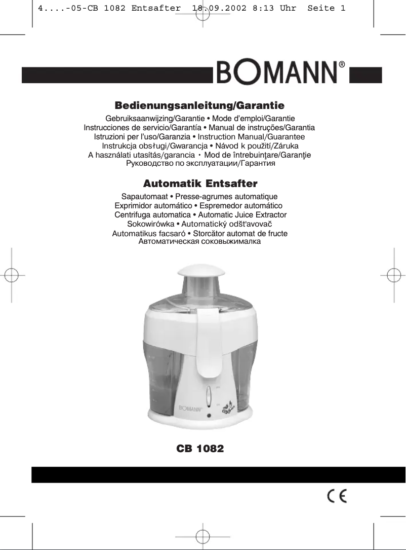 Image de la première page du manuel de l'appareil CB 1082