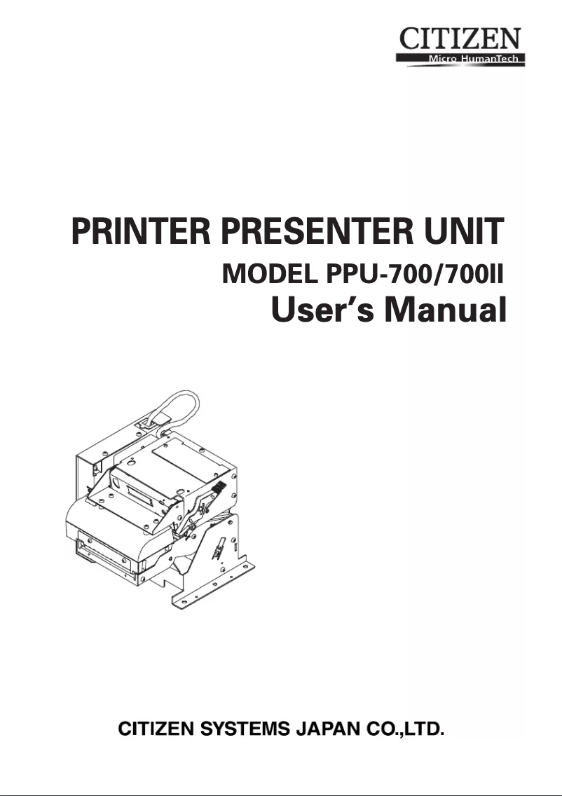Page 1 de la notice Manuel utilisateur Citizen PPU-700II