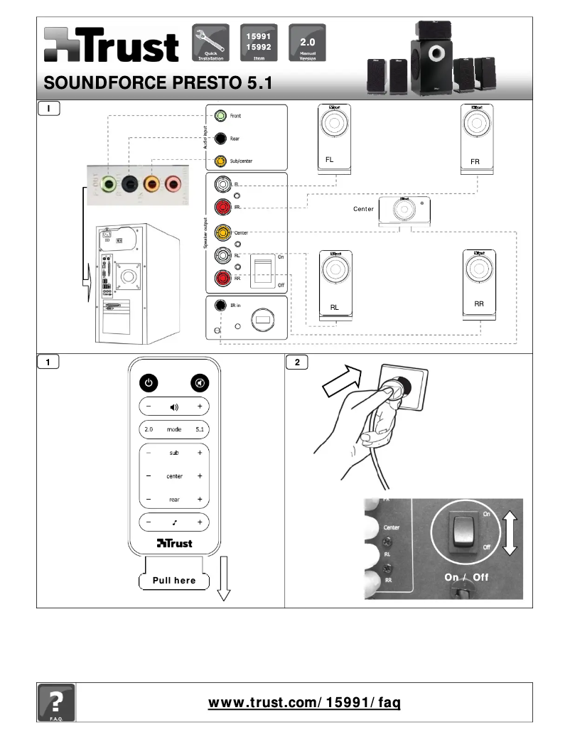 Page 1 de la notice Manuel utilisateur Trust SoundForce Presto 5.1