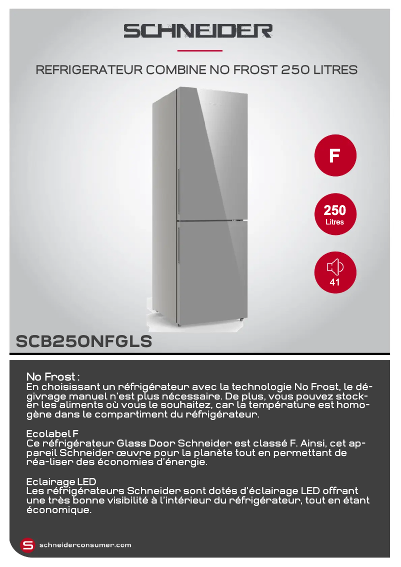 Image de la première page du manuel de l'appareil SCB250NFGLS