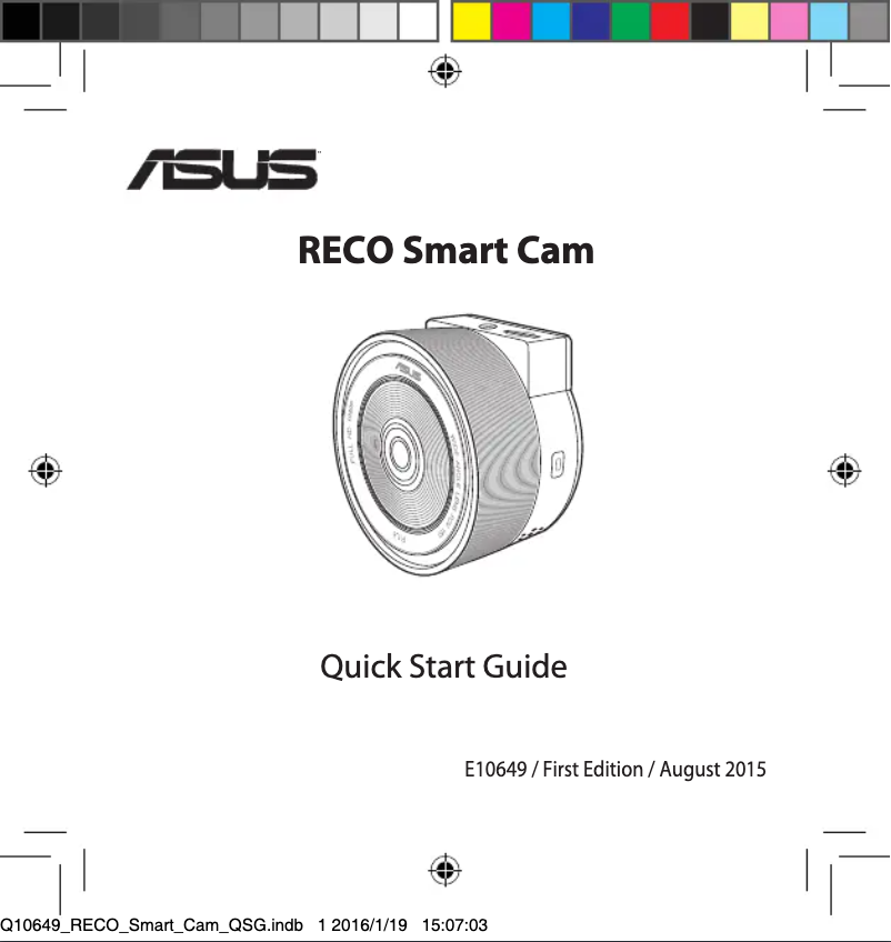 Page 1 de la notice Guide de démarrage rapide Asus RECO Smart Cam
