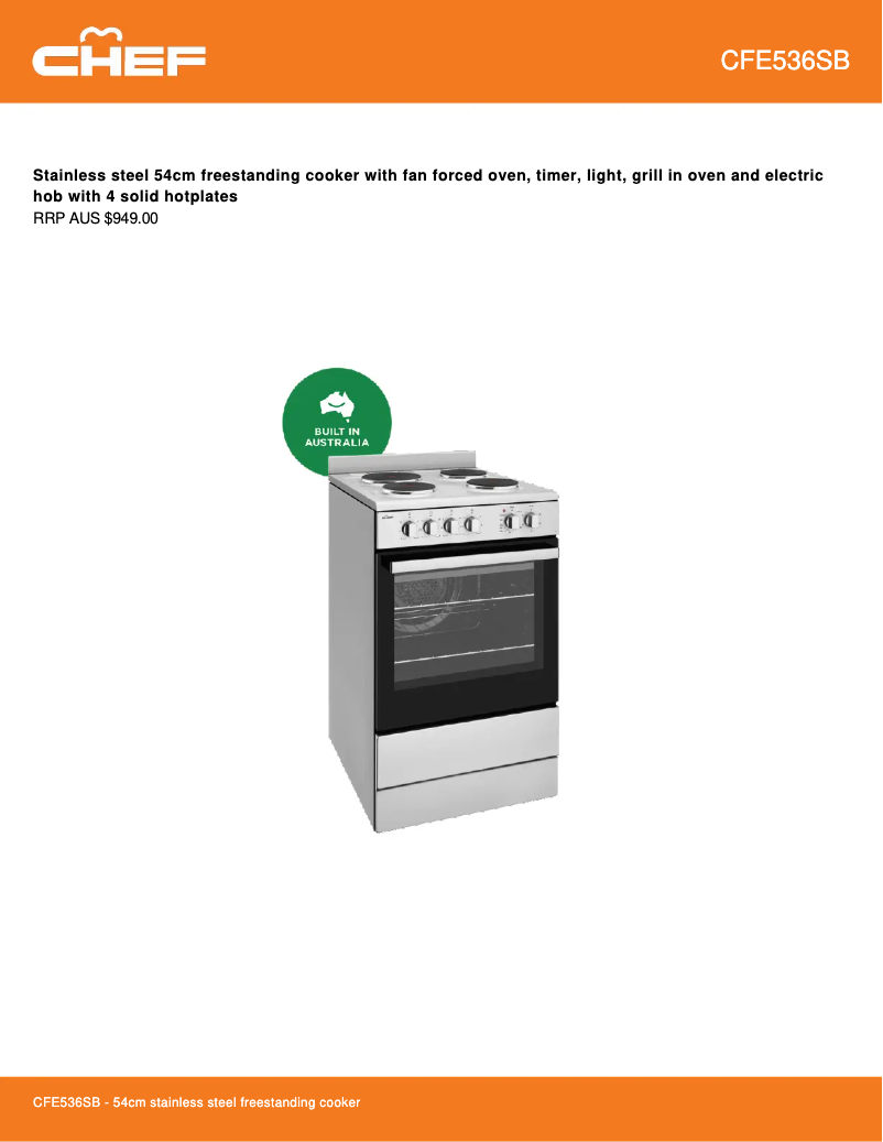 Imagen de la primera página del manual del dispositivo CFE536SB