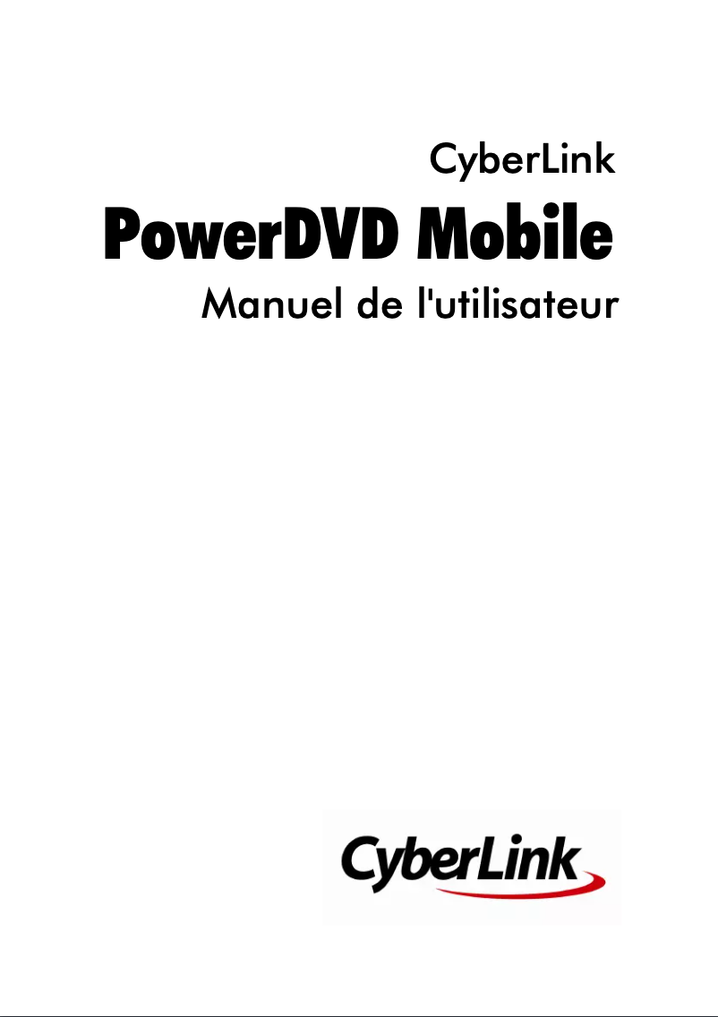 Page 1 de la notice Manuel utilisateur Cyberlink PowerDVD Mobile 3