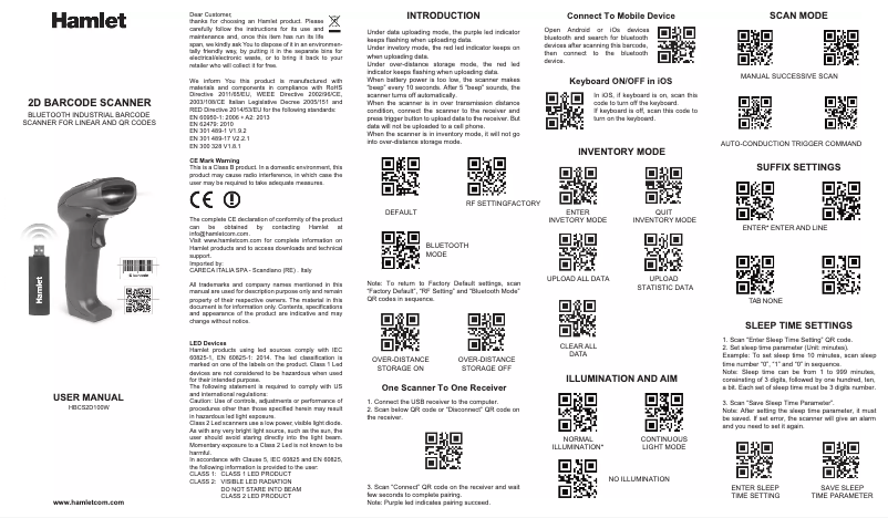 Page n°1 - Manuel utilisateur Hamlet HBCS2D100W