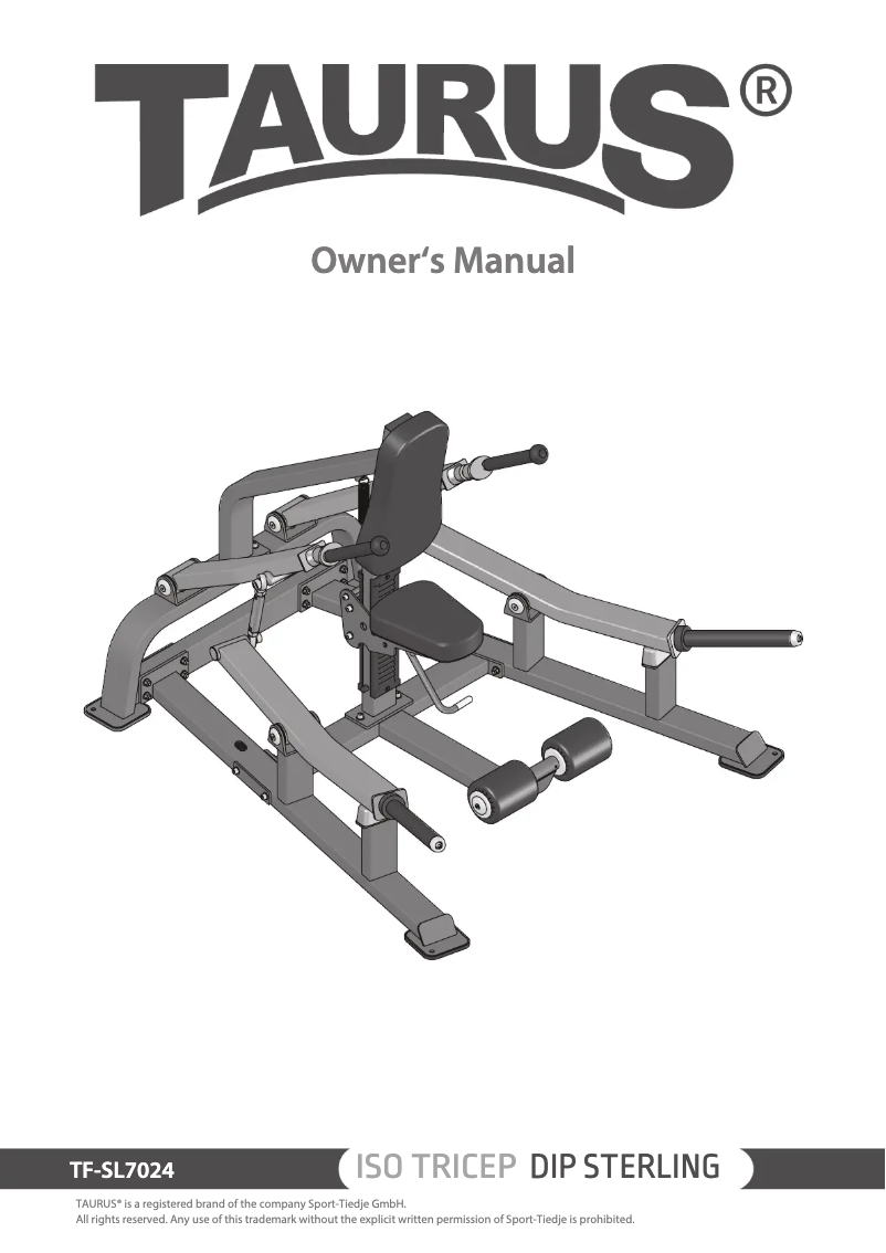 Imagen de la primera página del manual del dispositivo Iso Triceps Dip Sterling