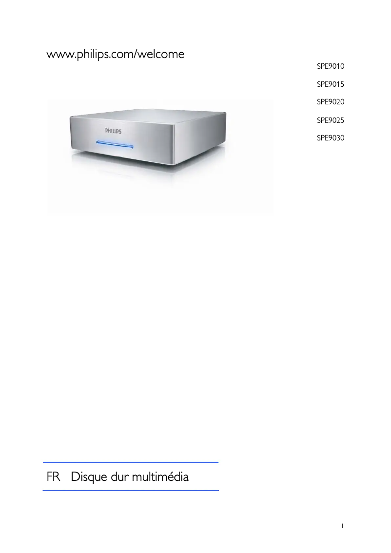 Page 1 de la notice Mode d'emploi Philips SPE9020CC