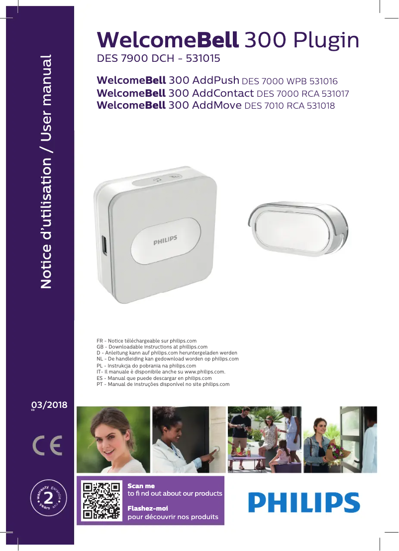 Page 1 de la notice Manuel utilisateur Philips WelcomeBell 300 PluginDES 7900 DCH