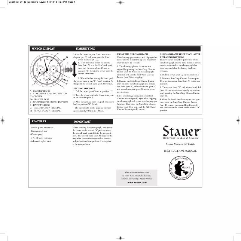 Page n°1 - Manuel utilisateur Stauer 26334