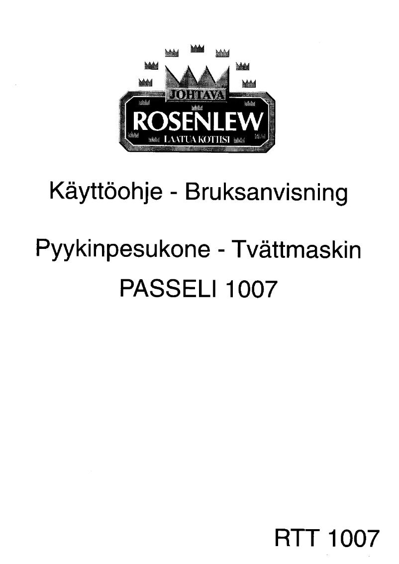 Page n°1 - Manuel utilisateur Rosenlew RTT1007