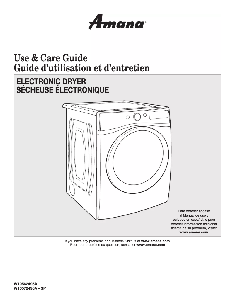 Page 1 de la notice Manuel utilisateur Amana YNED5700BW