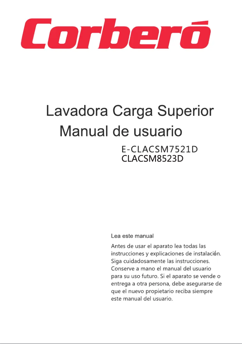 Image de la première page du manuel de l'appareil CLACSM8523D