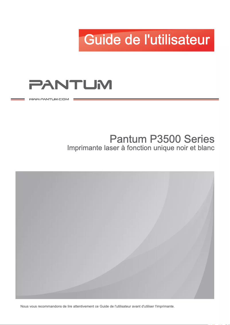 Page 1 de la notice Manuel utilisateur Pantum P3502DN