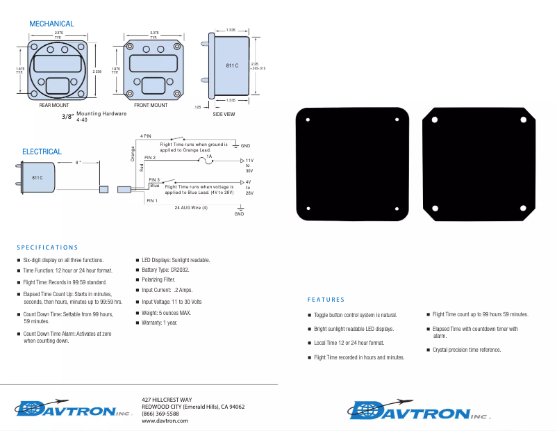 Page 1 de la notice Manuel utilisateur Davtron M811C