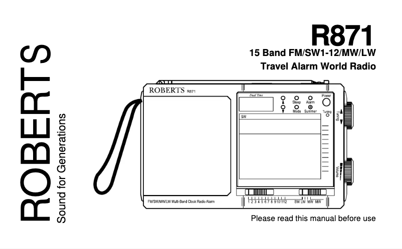 Page 1 de la notice Manuel utilisateur Roberts R871
