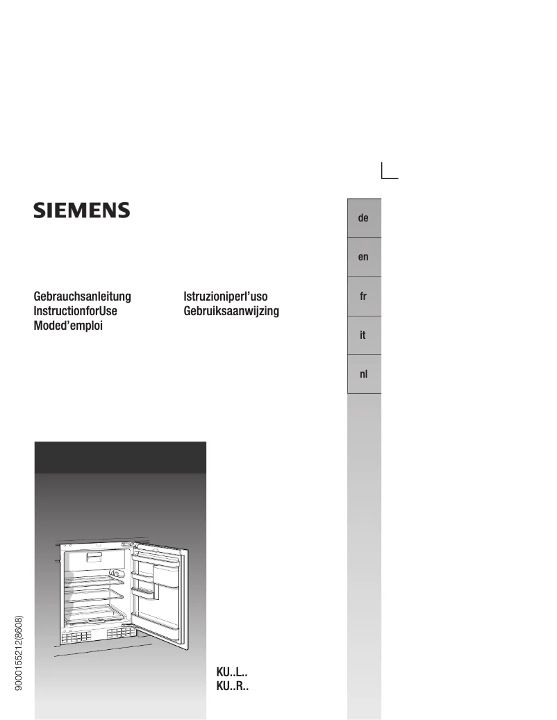 Page n°1 - Manuel utilisateur Siemens KU15LA50GB