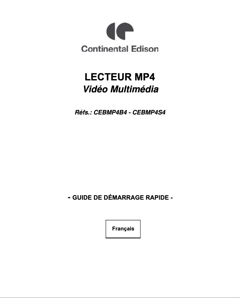 Image de la première page du manuel de l'appareil CEBMP4S4