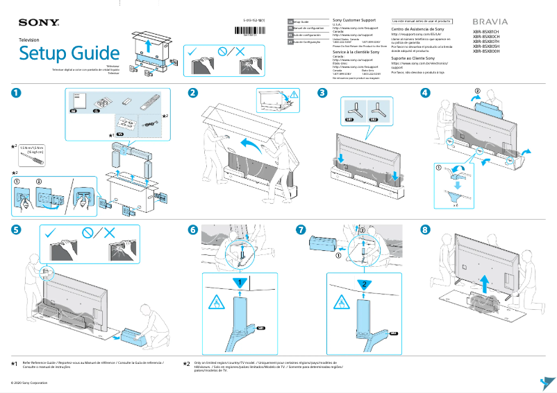 Page 1 de la notice Guide d'installation Sony XBR-85X81CH
