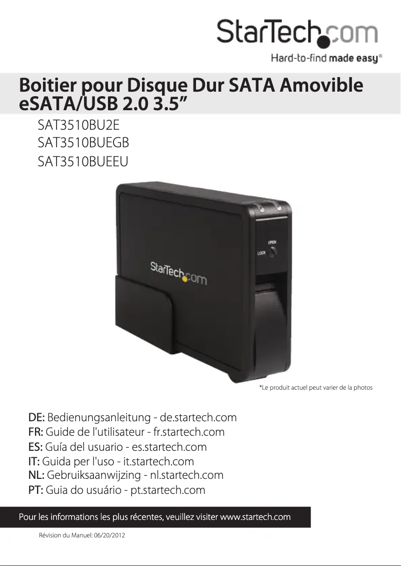 Page 1 de la notice Manuel utilisateur StarTech.com SAT3510BU2E