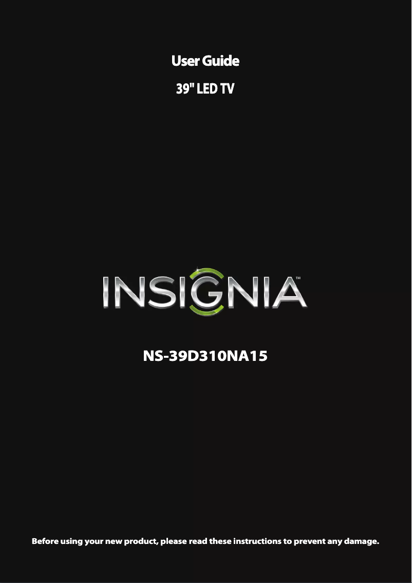 Page n°1 - Manuel utilisateur Insignia NS-39D310NA15