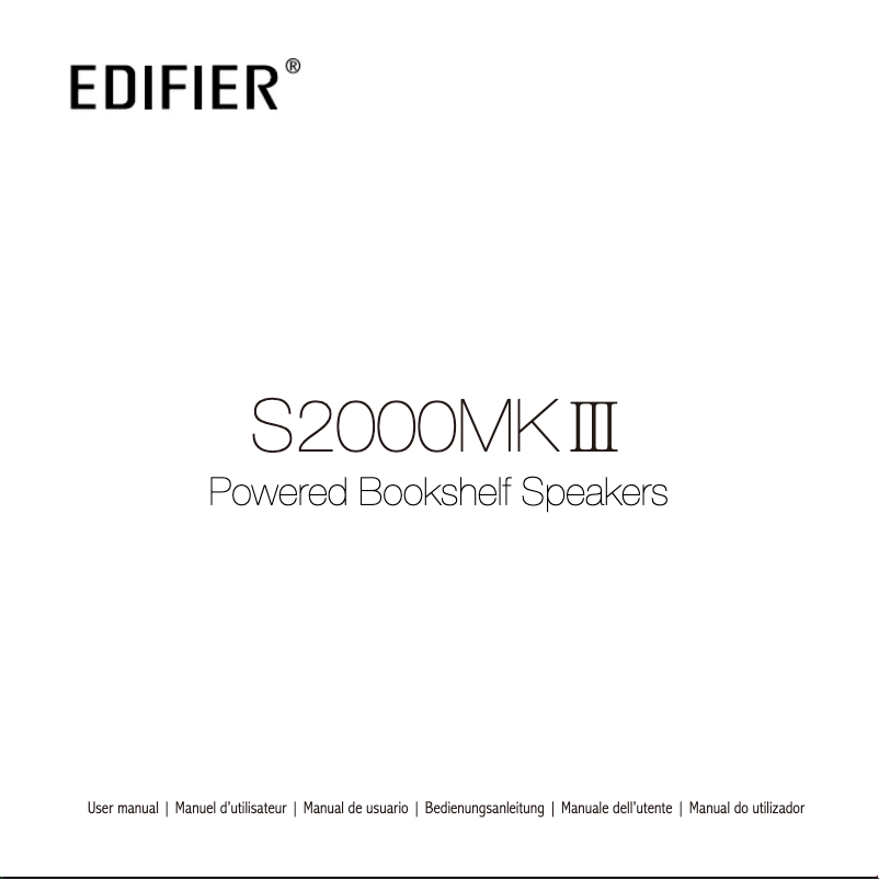 Page n°1 - Manuel utilisateur Edifier S2000MKIII