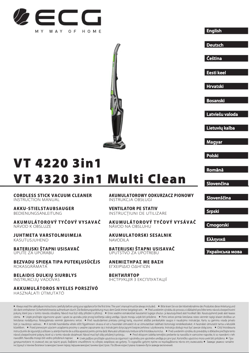 Image de la première page du manuel de l'appareil VT 4320 3in1 Multi Clean