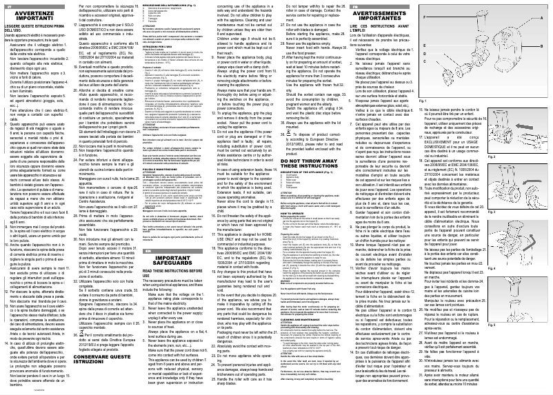 Imagen de la primera página del manual del dispositivo Sorbet Maker 632