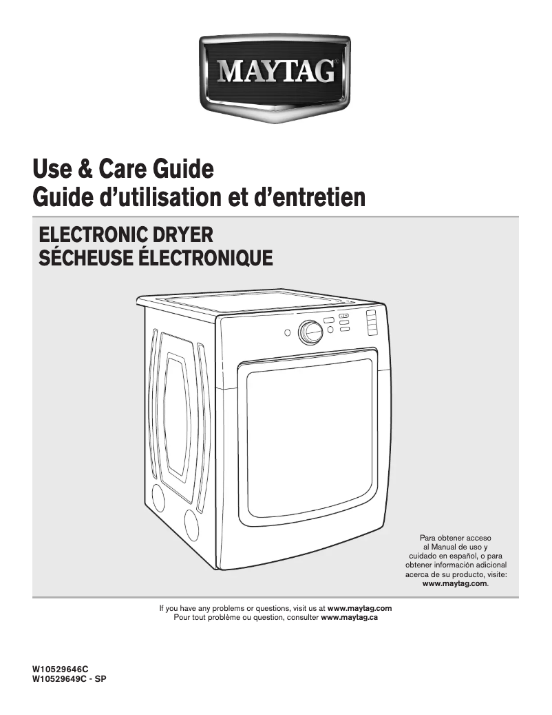 Page 1 de la notice Manuel utilisateur Maytag MGD4200BG Maxima X