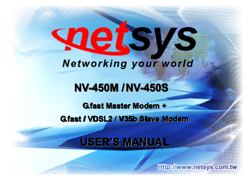 Page n°1 - Manuel utilisateur Netsys NV-450S