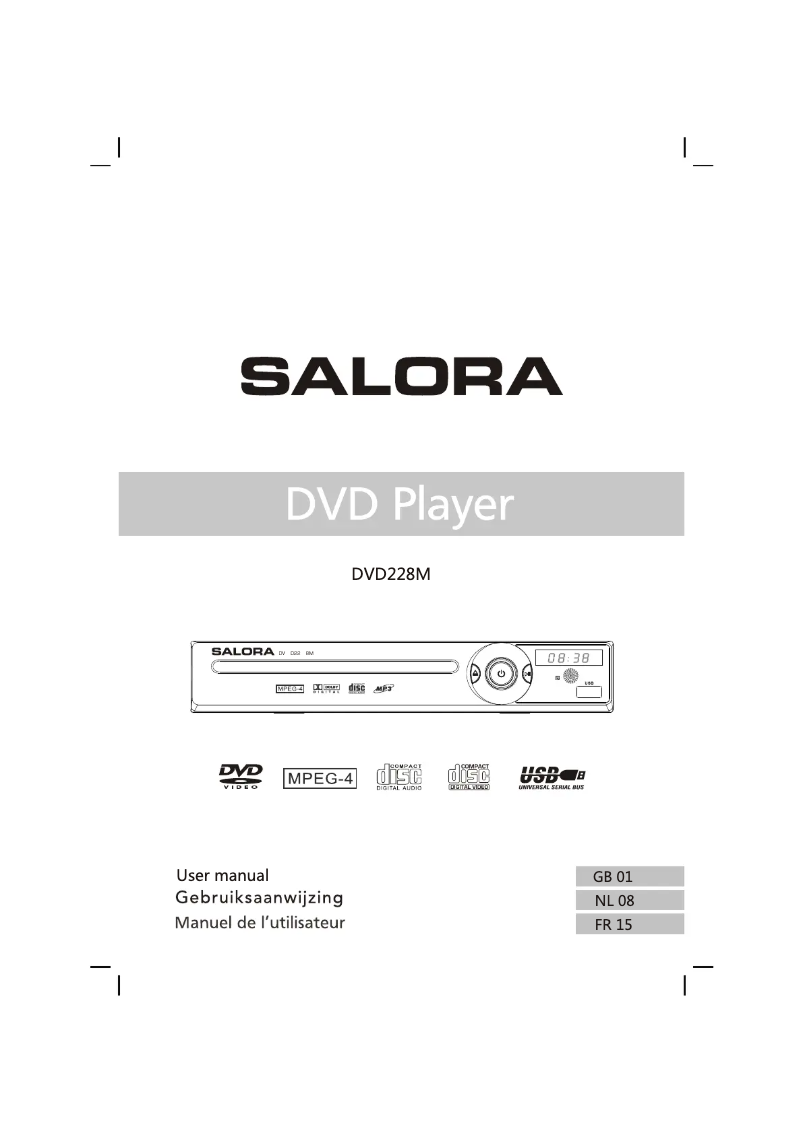 Page 1 de la notice Manuel utilisateur Salora DVD228M