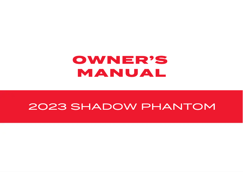 Page 1 de la notice Manuel utilisateur Honda Phantom Shadow (2023)