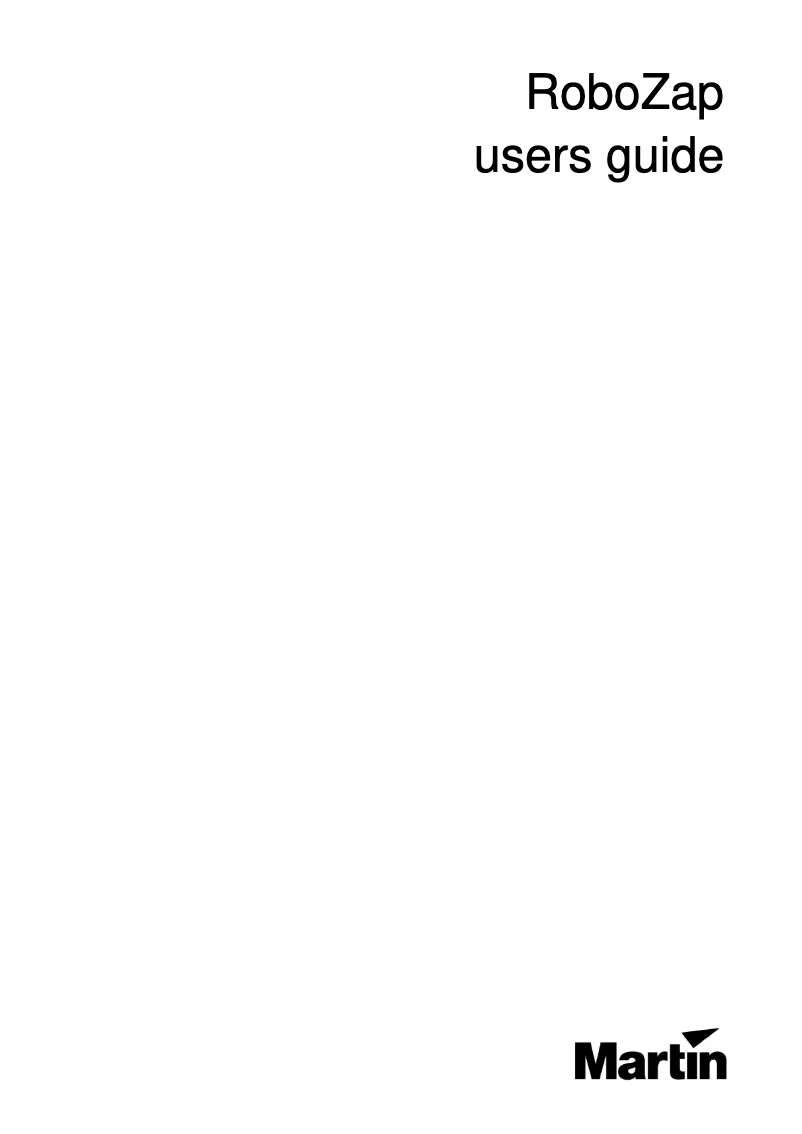 Page 1 de la notice Manuel utilisateur Martin RoboZap