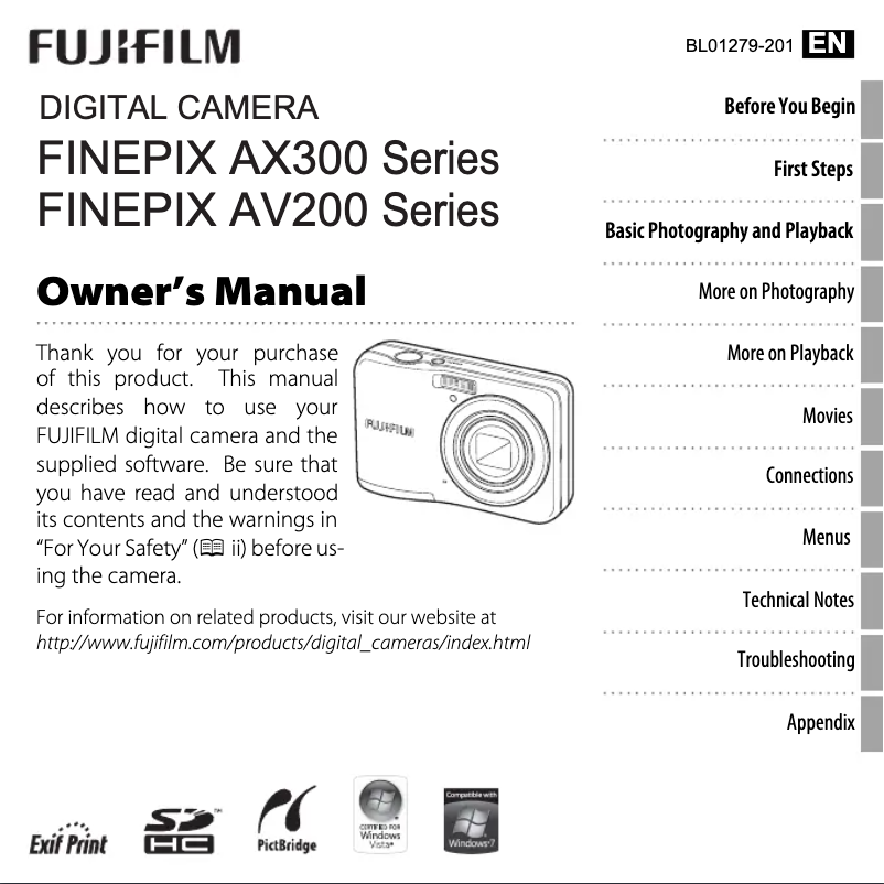 Page n°1 - Manuel utilisateur Fujifilm FinePix AV200