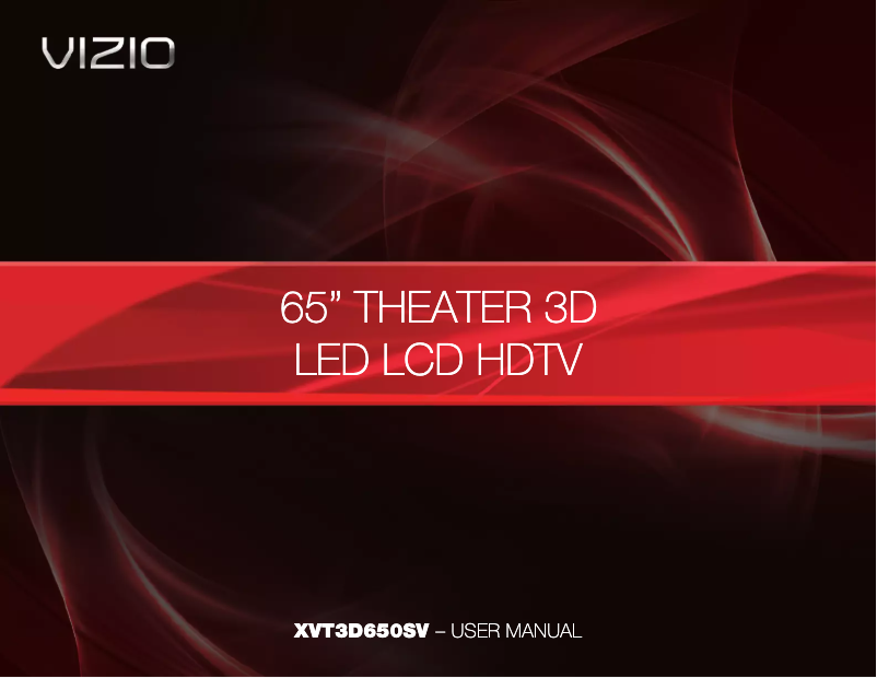 Page 1 de la notice Manuel utilisateur VIZIO XVT3D650SV