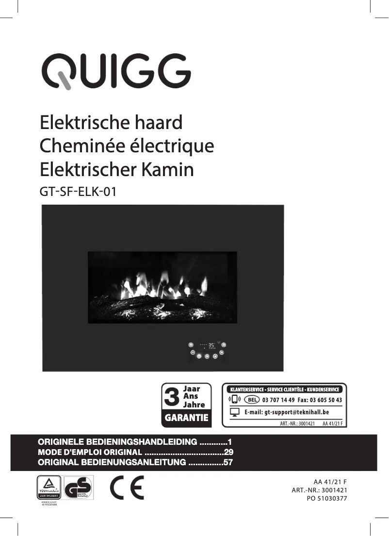 Image de la première page du manuel de l'appareil GT-SF-ELK-01