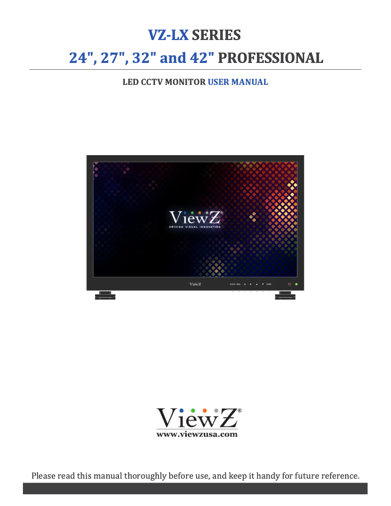 Page 1 de la notice Manuel utilisateur ViewZ Premium VZ-32LX
