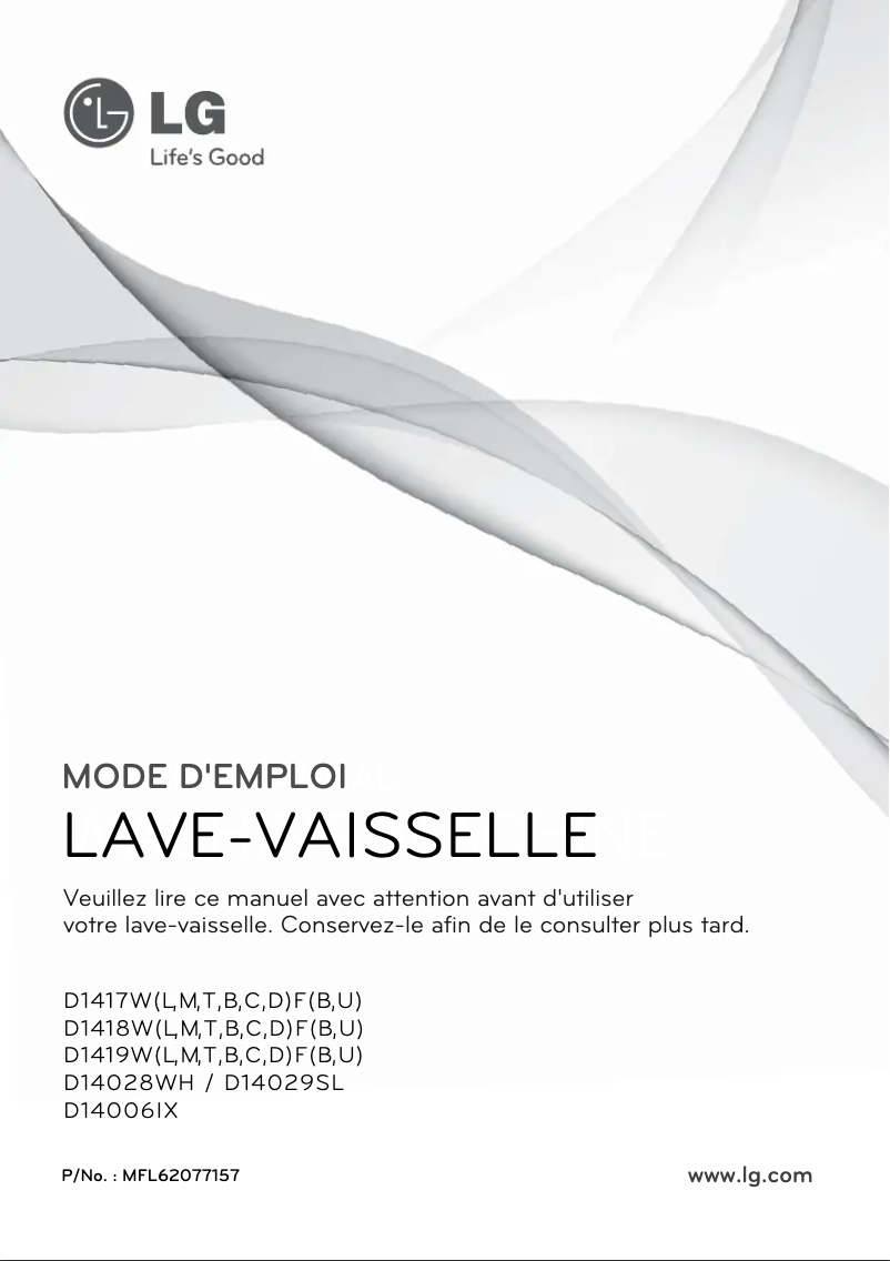 Image de la première page du manuel de l'appareil D1419LFB